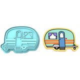 Camper Cookie Cutter | Stamp | Stencil #2 Boys/ Army / Outdoorsman Cookie Cutter Lady 2 Inch Small Cupcake Cutter + Stamp No