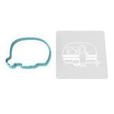 Camper Cookie Cutter | Stamp | Stencil #2 Boys/ Army / Outdoorsman Cookie Cutter Lady 2 Inch Small Cupcake Cutter Only Yes