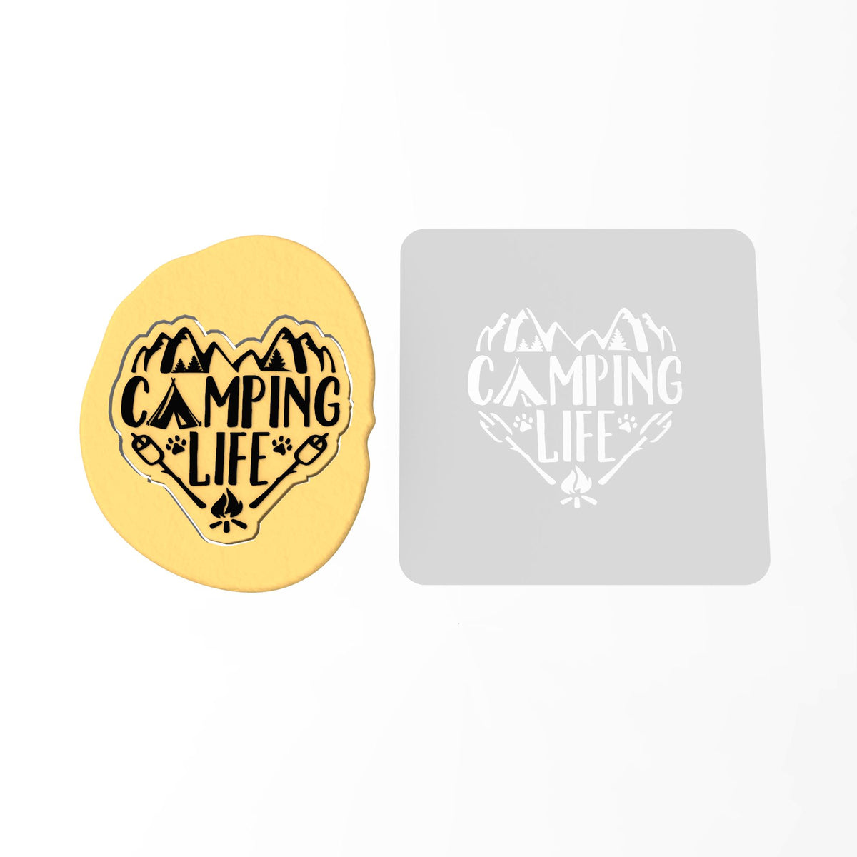 Camping Life Cookie Cutter | Stamp | Stencil #1