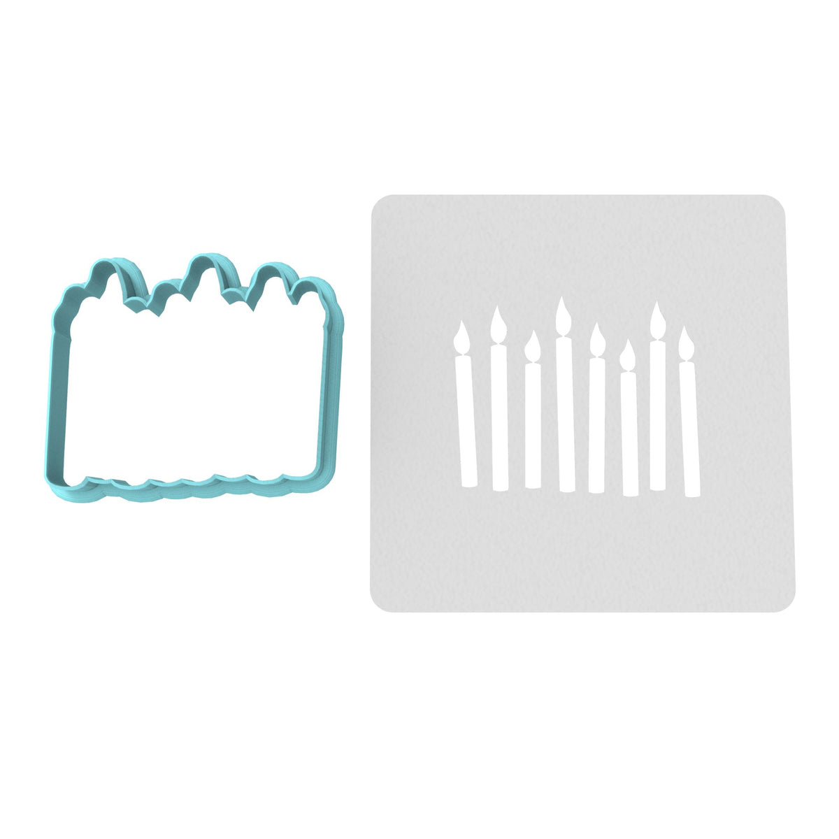 Candles Cookie Cutter | Stamp | Stencil #1