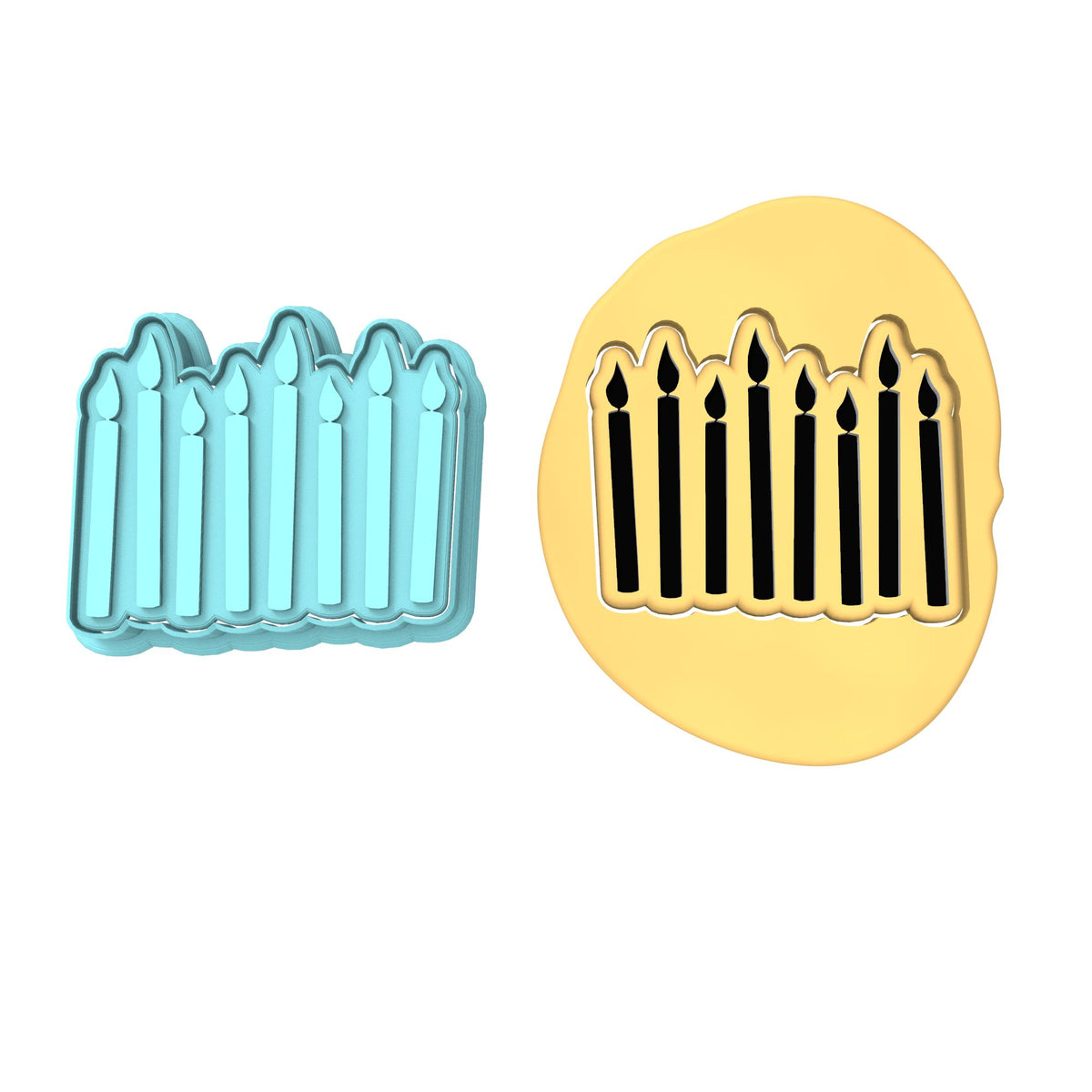 Candles Cookie Cutter | Stamp | Stencil #1