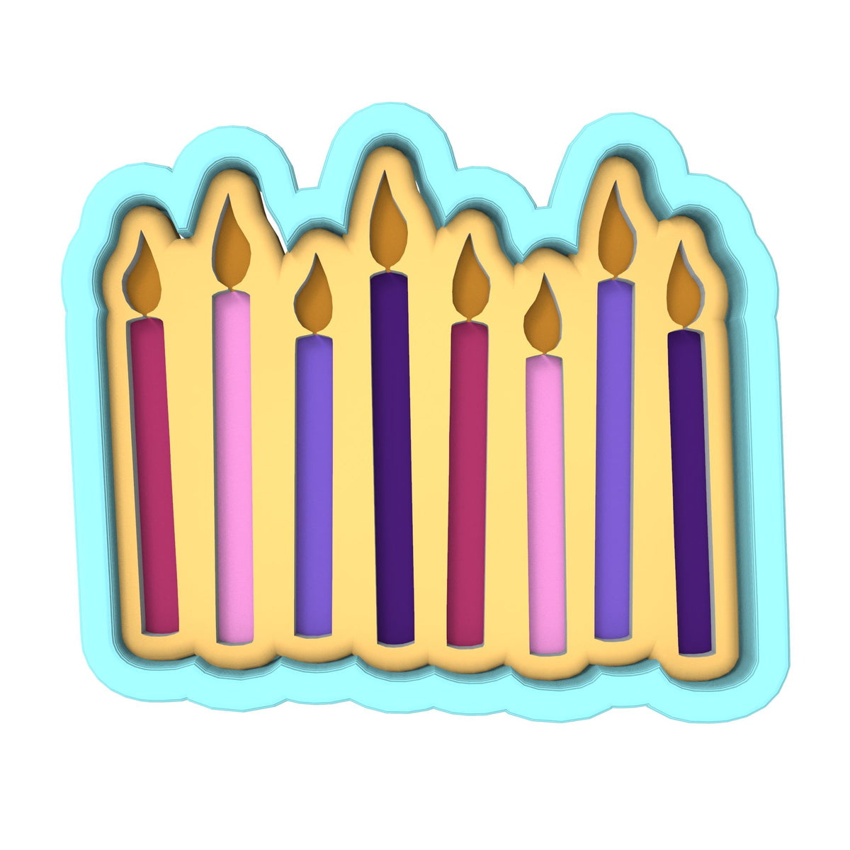 Candles Cookie Cutter | Stamp | Stencil #1