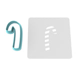 Candy Cane Cookie Cutter | Stamp | Stencil #1 Xmas / Winter / NYE Cookie Cutter Lady MINI - 2 Inches (5cm) **BUNDLE** Cutter + Stencil 