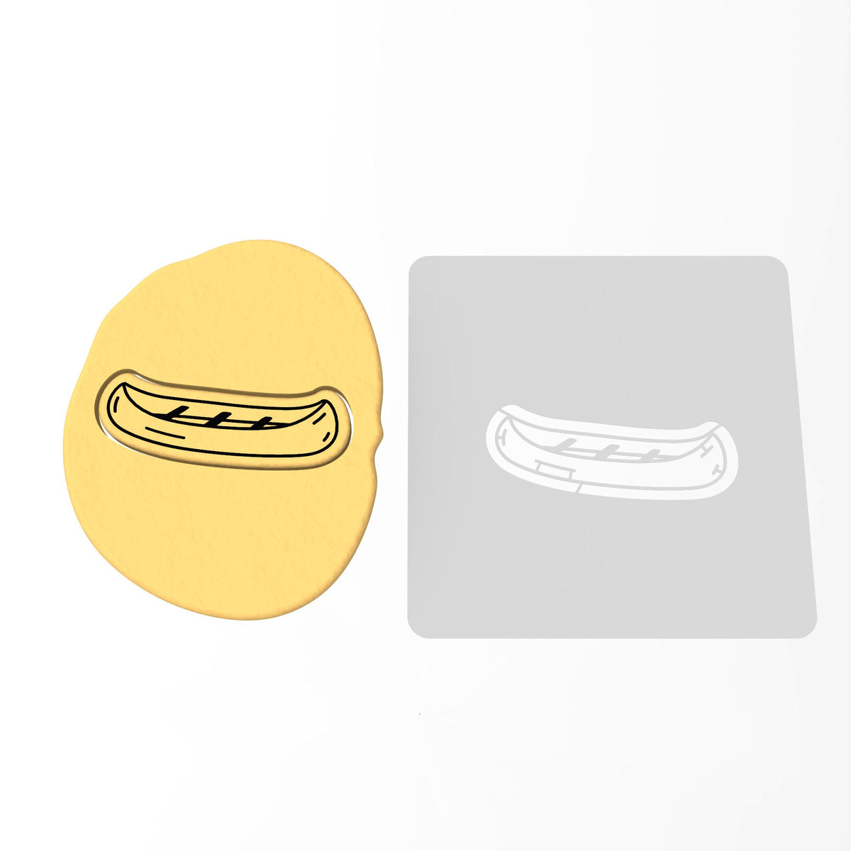 Canoe Cookie Cutter | Stamp | Stencil #1