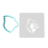 Cardinal Head Cookie Cutter | Stamp | Stencil #2 Animals & Dinosaurs Cookie Cutter Lady MINI - 2 Inches (5cm) **BUNDLE** Cutter + Stencil 