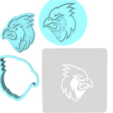 Cardinal Head Cookie Cutter | Stamp | Stencil #2 Animals & Dinosaurs Cookie Cutter Lady MINI - 2 Inches (5cm) **FULL SET BUNDLE** Cutter + Stamp + Stencil + Debosser **BEST DEAL** 