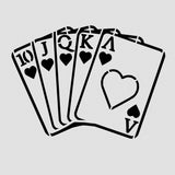 Cards Royal Flush Hearts Cookie Cutter | Stamp | Stencil #1