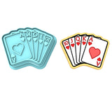 Cards Royal Flush Hearts Cookie Cutter | Stamp | Stencil #1