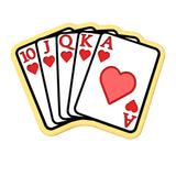 Cards Royal Flush Hearts Cookie Cutter | Stamp | Stencil #1