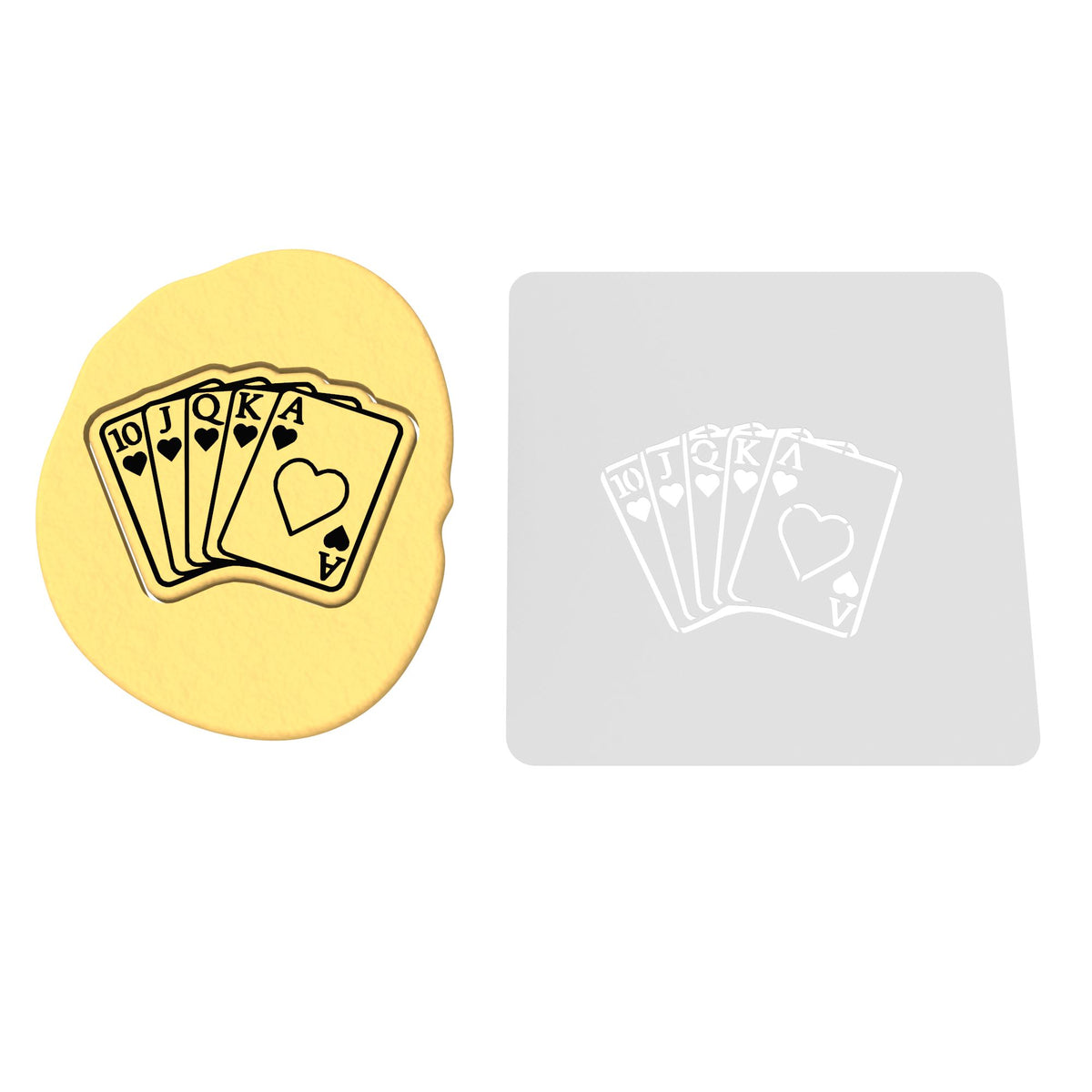 Cards Royal Flush Hearts Cookie Cutter | Stamp | Stencil #1