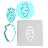 Carrot Cookie Cutter | Stamp | Stencil #2A Animals & Dinosaurs Cookie Cutter Lady MINI - 2 Inches (5cm) **FULL SET BUNDLE** Cutter + Stamp + Stencil + Debosser **BEST DEAL** 