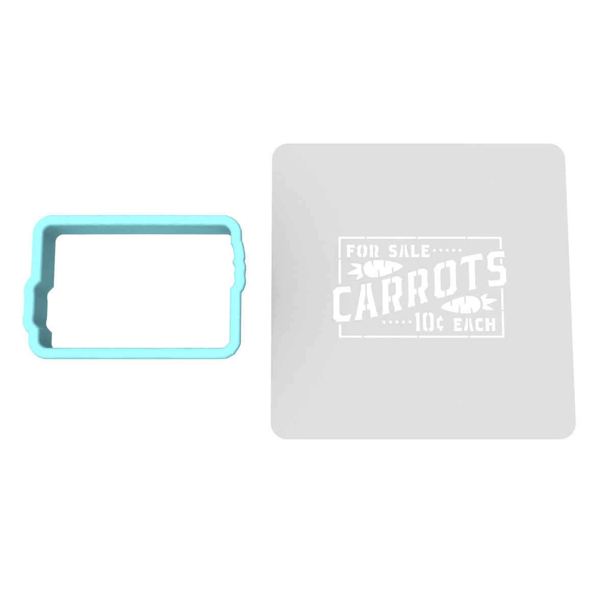 Carrots For Sale 10 Cents Cookie Cutter | Stamp | Stencil Animals & Dinosaurs Cookie Cutter Lady MINI - 2 Inches (5cm) **BUNDLE** Cutter + Stencil 