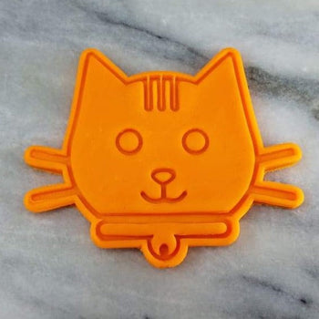 Cat Face Cookie Cutter  Stamp & Outline #1