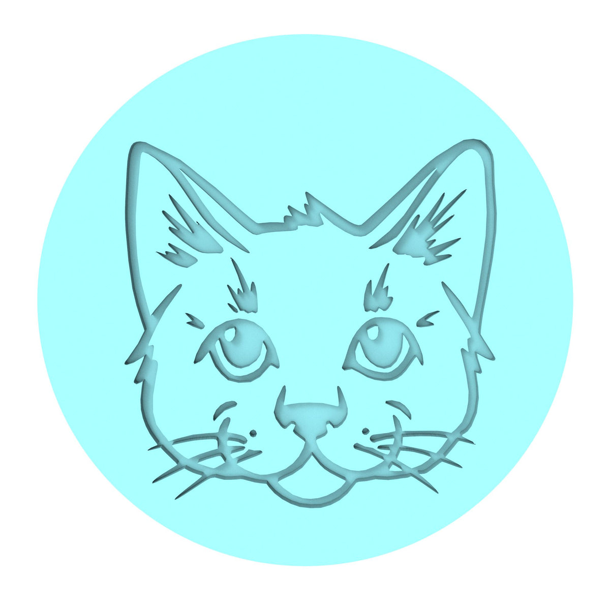 Cat Face Cookie Cutter | Stamp | Stencil #A Animals & Dinosaurs Cookie Cutter Lady MINI - 2 Inches (5cm) Debosser ONLY 
