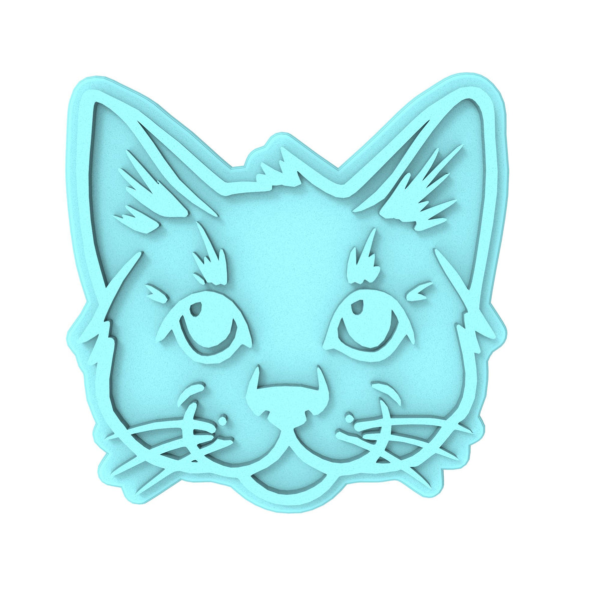 Cat Face Cookie Cutter | Stamp | Stencil #A Animals & Dinosaurs Cookie Cutter Lady MINI - 2 Inches (5cm) Stamp ONLY 