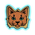 Cat Face Cookie Cutter | Stamp | Stencil #A Animals & Dinosaurs Cookie Cutter Lady 