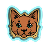 Cat Face Cookie Cutter | Stamp | Stencil #A Animals & Dinosaurs Cookie Cutter Lady 