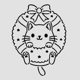 Cat in Christmas Wreath Cookie Cutter | Stamp | Stencil