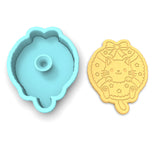 Cat in Christmas Wreath Cookie Cutter | Stamp | Stencil