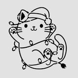 Cat Stuck in Christmas Lights Cookie Cutter | Stamp | Stencil