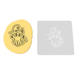 Cat Wearing Hat Cookie Cutter | Stamp | Stencil #1 Halloween / Fall Cookie Cutter Lady 2 Inch Small Cupcake Stamp Only Yes