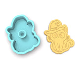 Cat Wearing Hat Cookie Cutter | Stamp | Stencil #1 Halloween / Fall Cookie Cutter Lady 