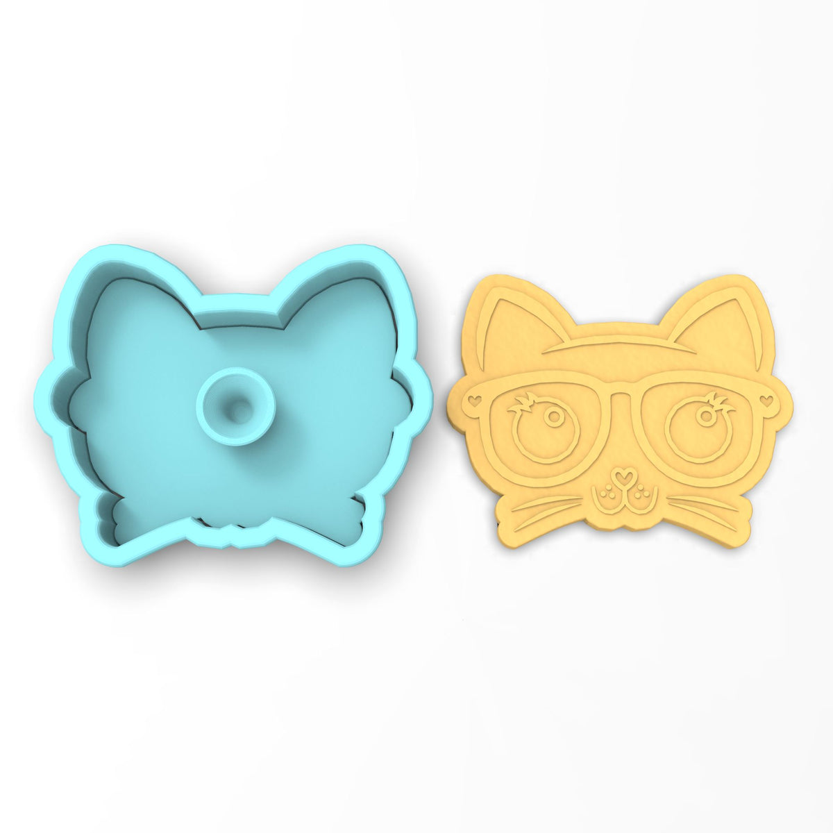 Cat with Glasses Cookie Cutter | Stamp | Stencil #1