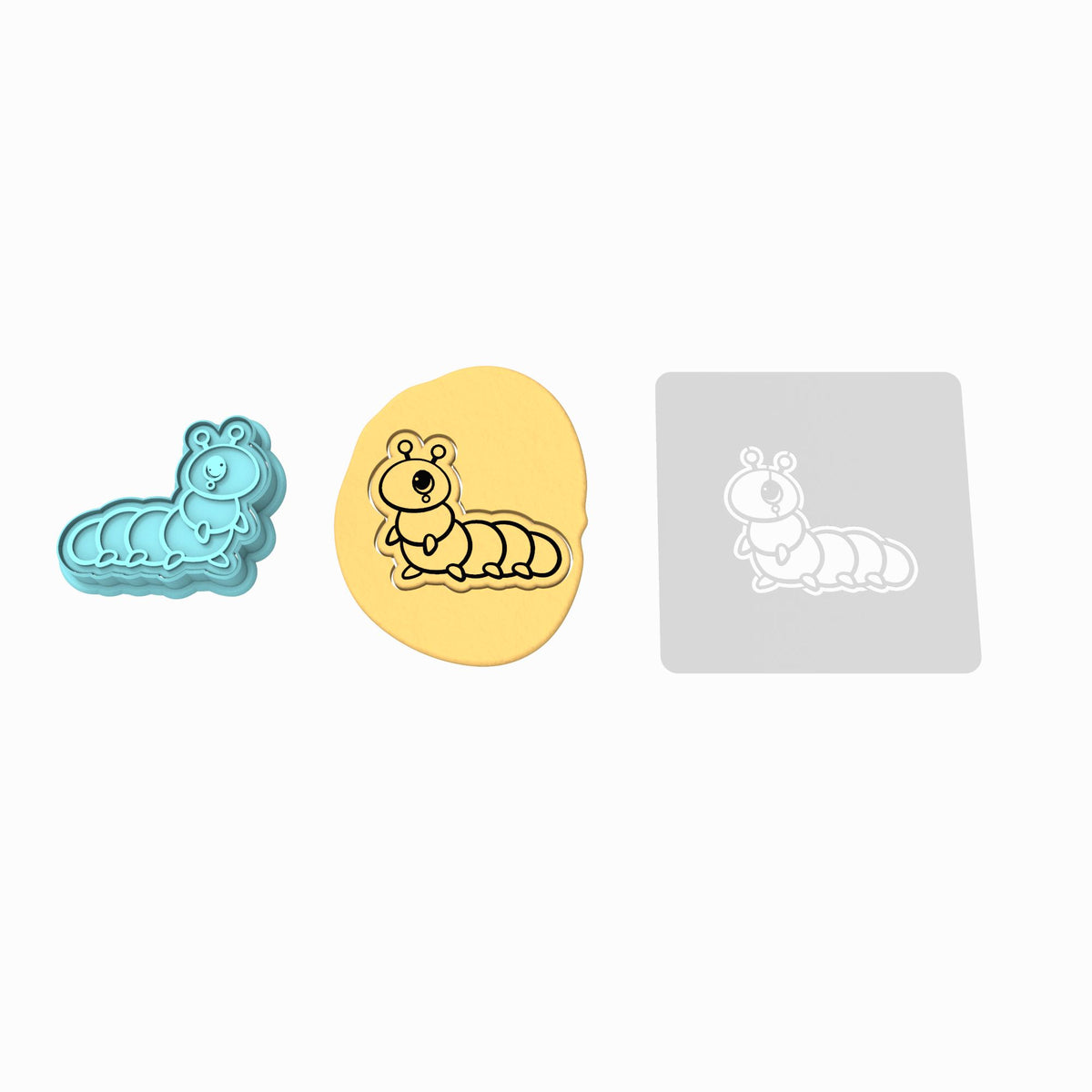 Caterpillar Cookie Cutter | Stamp | Stencil #1