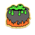 Cauldron Bubbling Cookie Cutter | Stamp | Stencil #1
