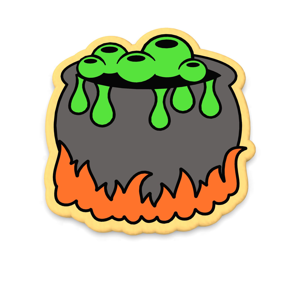 Cauldron Bubbling Cookie Cutter | Stamp | Stencil #1