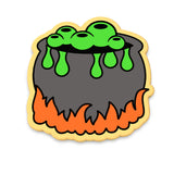 Cauldron Bubbling Cookie Cutter | Stamp | Stencil #1