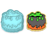 Cauldron Bubbling Cookie Cutter | Stamp | Stencil #1