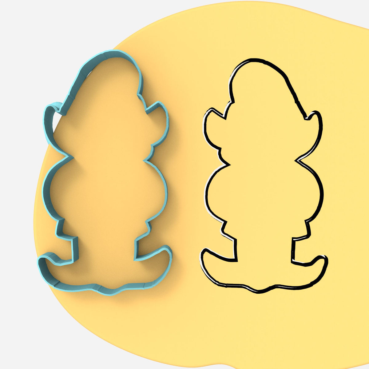 CBD Elf Cookie Cutter Outline #1 Miscellaneous Cookie Cutter Lady 