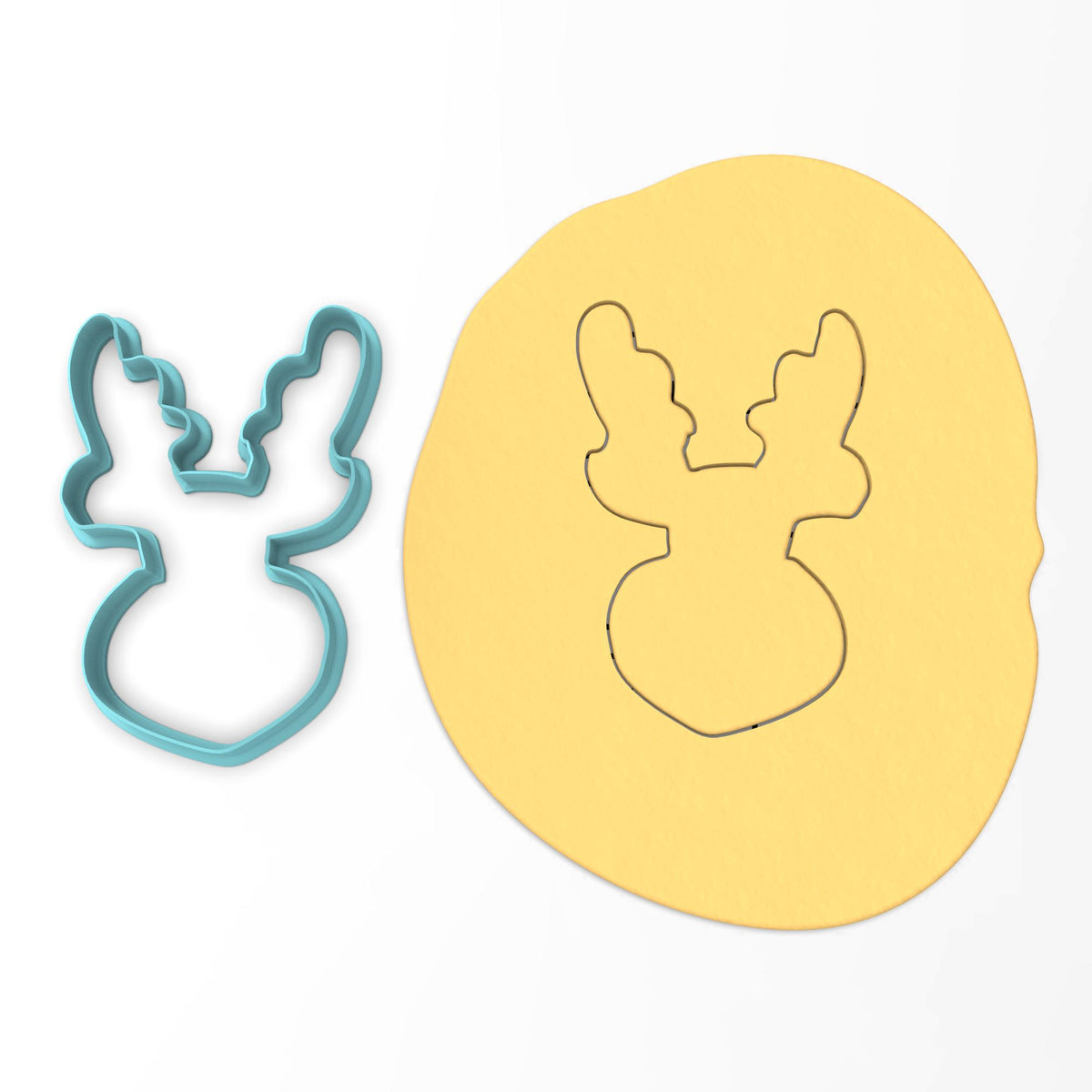 CBD Reindeer Cookie Cutter Outline #1 Xmas / Winter / NYE Cookie Cutter Lady 5 Inch Jumbo Cookie 