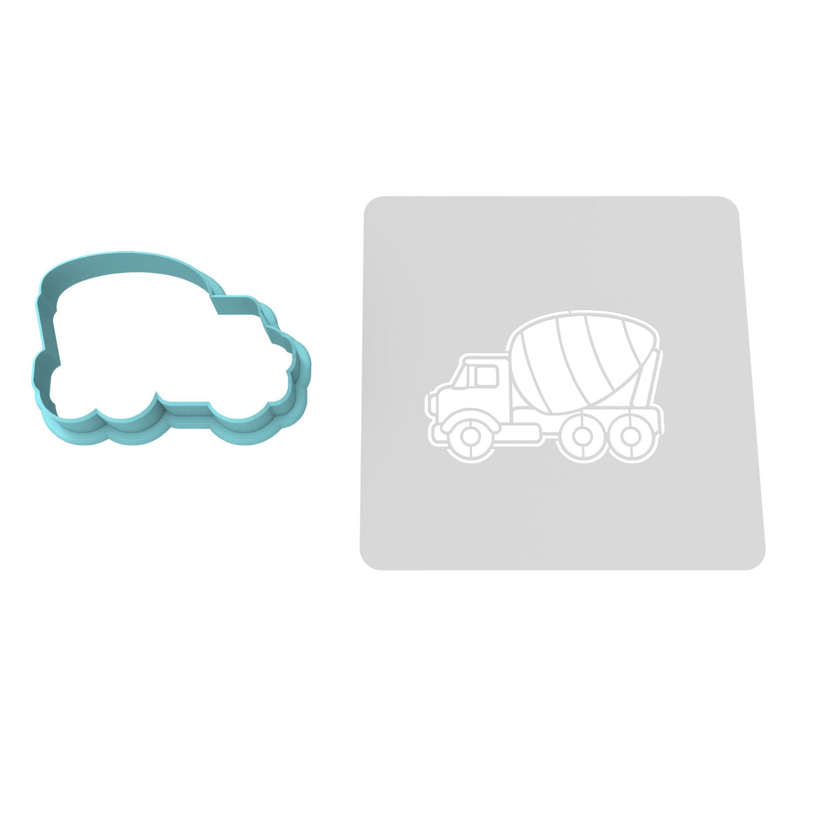 Cement Truck Cookie Cutter | Stamp | Stencil #1