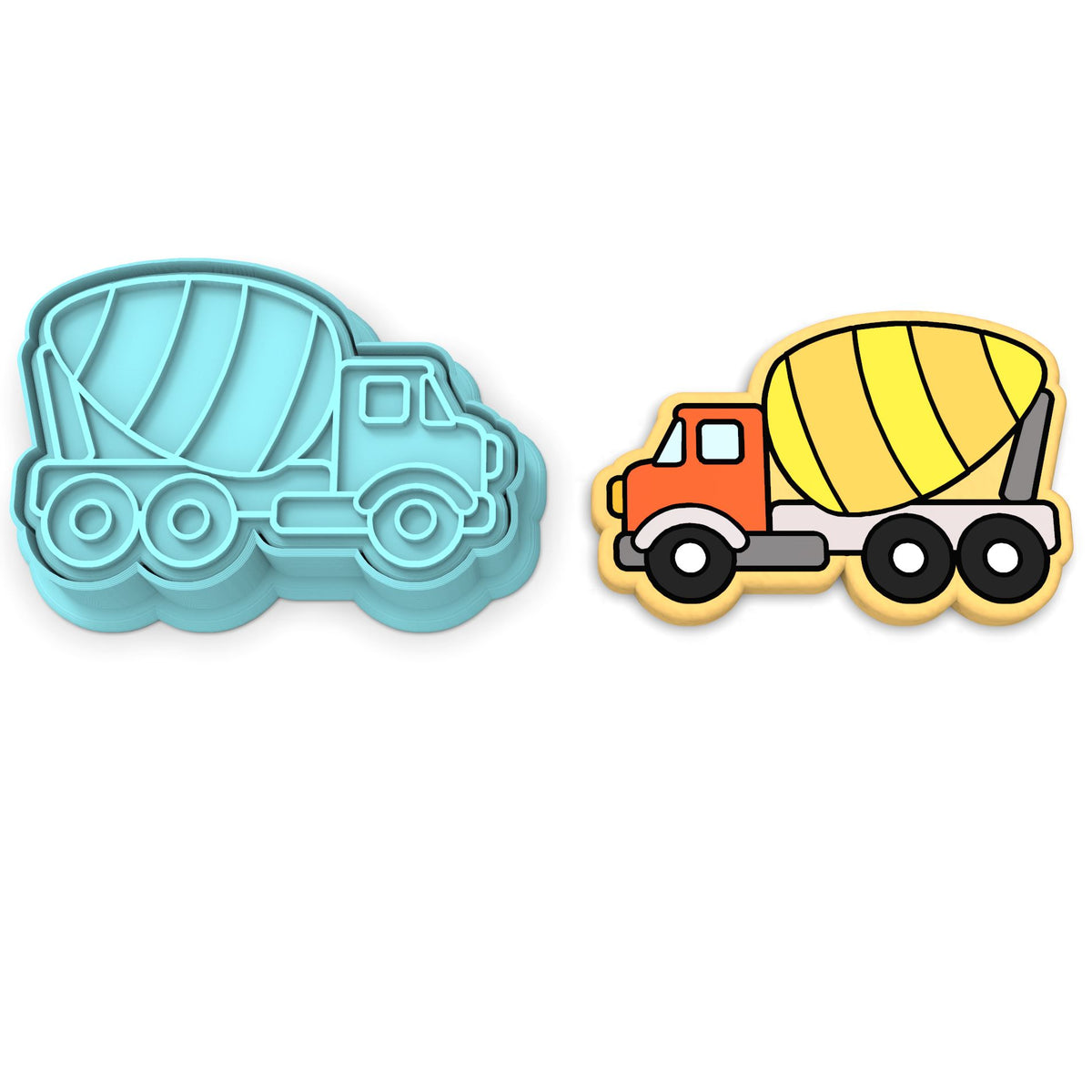 Cement Truck Cookie Cutter | Stamp | Stencil #1