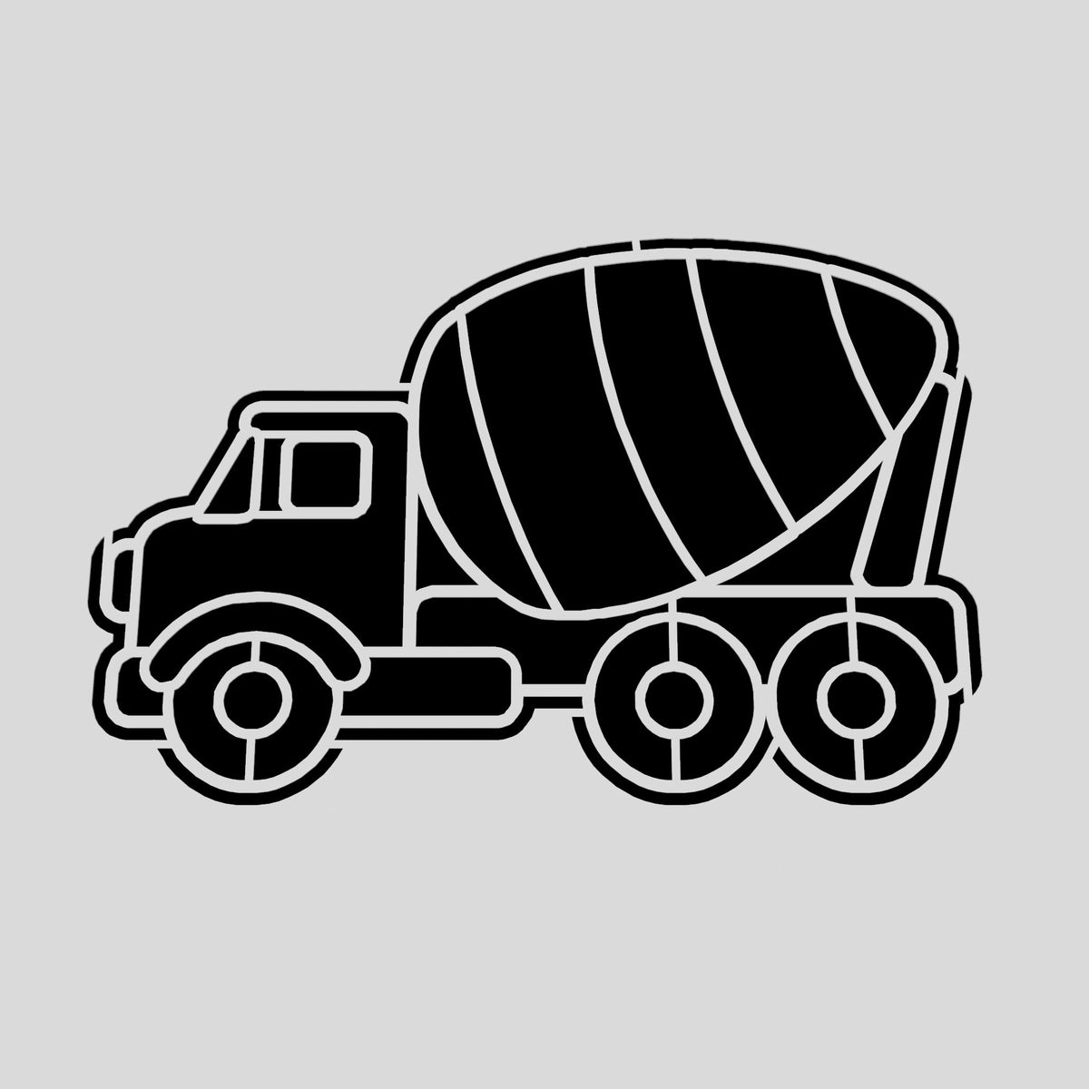 Cement Truck Cookie Cutter | Stamp | Stencil #1