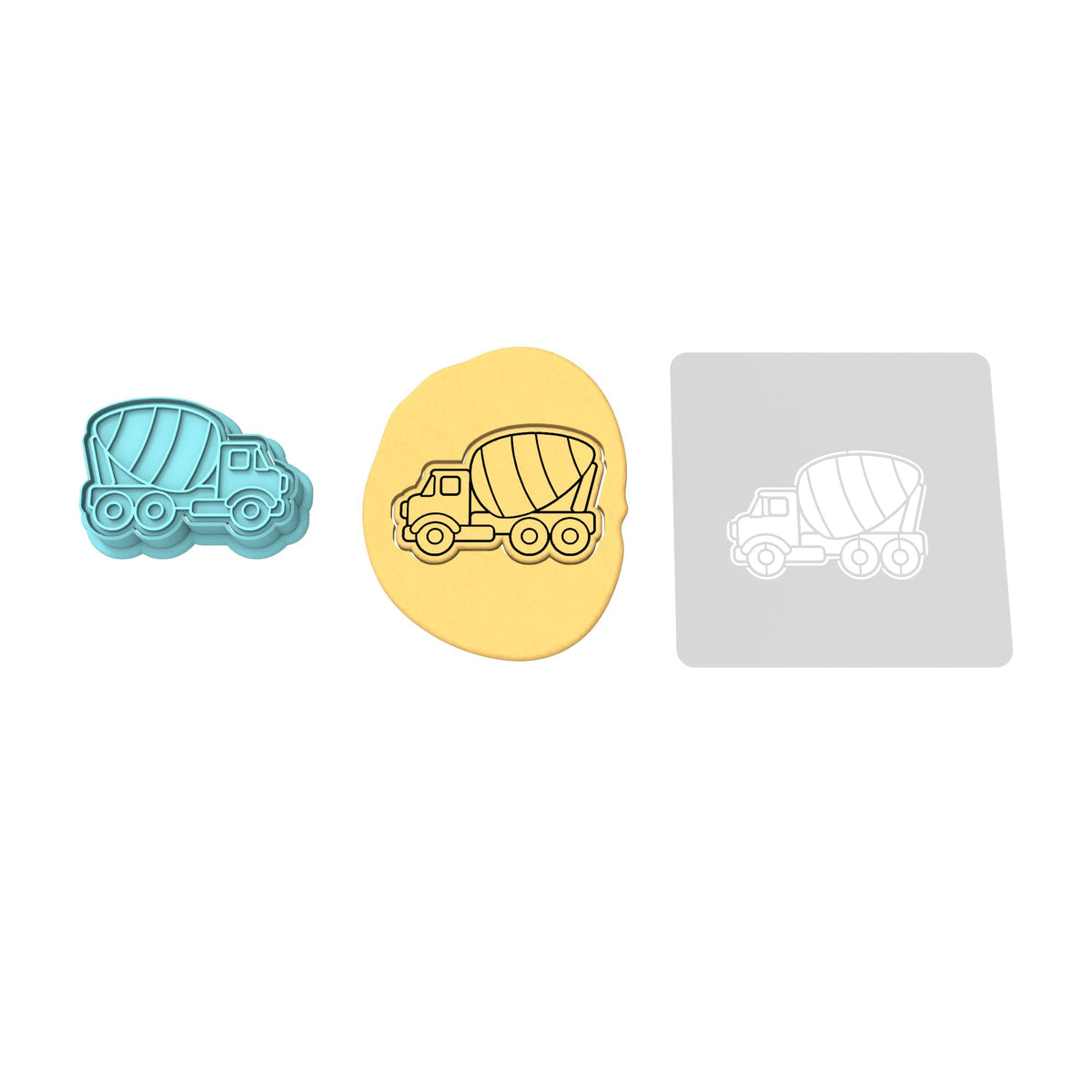 Cement Truck Cookie Cutter | Stamp | Stencil #1