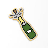 Champagne Bottle Popping Cookie Cutter | Stamp | Stencil