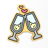 Champagne Glasses Cookie Cutter | Stamp | Stencil