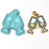 Champagne Glasses Cookie Cutter | Stamp | Stencil