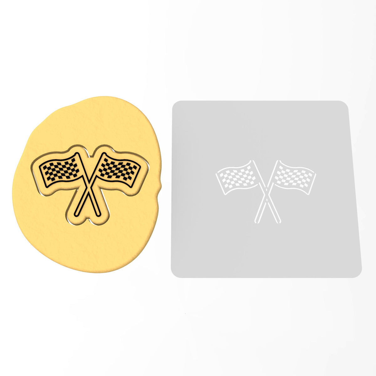 Checkered Flag Cookie Cutter | Stamp | Stencil #1