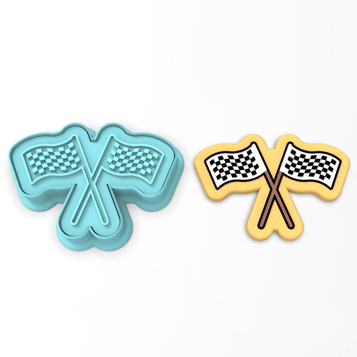 Checkered Flag Cookie Cutter | Stamp | Stencil #1
