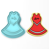 Cheer Uniform Cookie Cutter | Stamp | Stencil #1 Sports Cookie Cutter Lady 2 Inch Small Cupcake Cutter + Stamp No