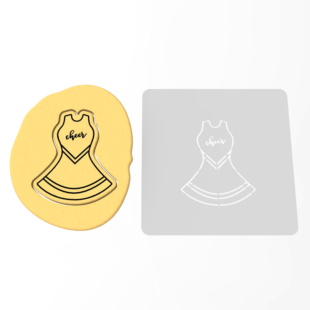 Cheer Uniform Cookie Cutter | Stamp | Stencil #1 Sports Cookie Cutter Lady 2 Inch Small Cupcake Stamp Only Yes