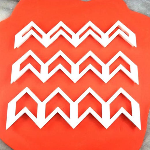 Chevron Fondant Cookie Cutters - 3 Different Sizes - Fondant & Plaques