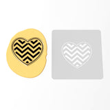 Chevron Heart Cookie Cutter | Stamp | Stencil #1 Wedding / Baby / V Day Cookie Cutter Lady MINI - 2 Inches (5cm) Stencil ONLY 