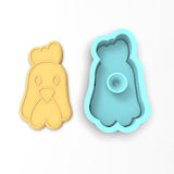 Chicken Rooster Face Cookie Cutter | Stamp | Stencil #1