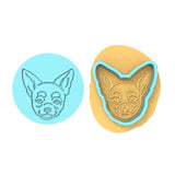 Chihuahua Cookie Cutter | Stamp | Stencil #1 Animals & Dinosaurs Cookie Cutter Lady MINI - 2 Inches (5cm) **BUNDLE** Cutter + Debosser 