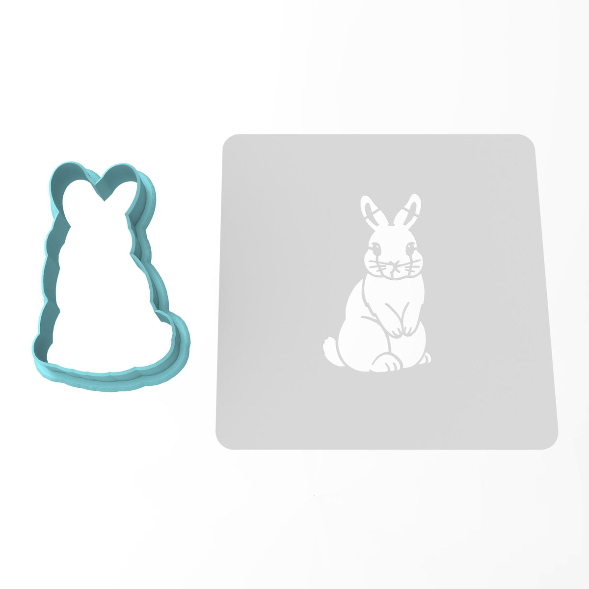 Chocolate Bunny Cookie Cutter | Stamp | Stencil #1